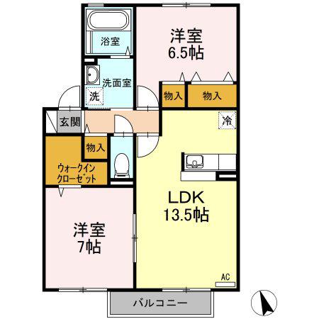 Z-BRIGHT III(2LDK/2階)の間取り写真
