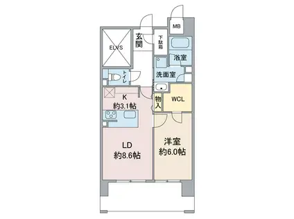GRAND PALACE IKAI(1LDK/4階)の間取り写真