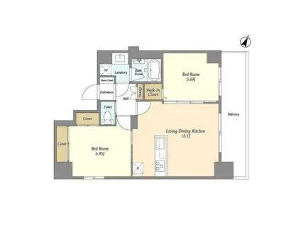 グラン千代田岩本町(2LDK/7階)の間取り写真