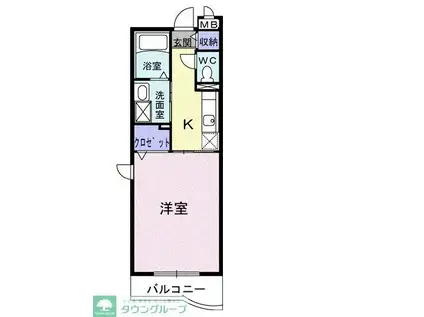 ARDEUR アルドゥール(1K/1階)の間取り写真