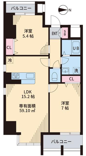 TOKIO国立タワー(2LDK/9階)の間取り写真
