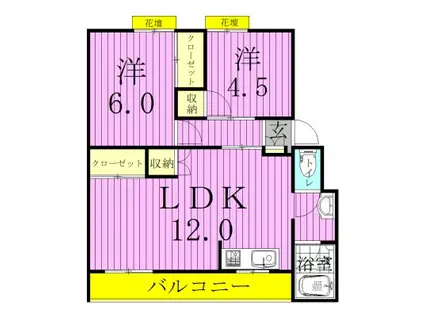 源七第一コーポラス(2LDK/2階)の間取り写真