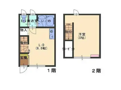 アヴィニールK2(1LDK/1階)の間取り写真
