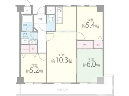 グレイスコート深井(3LDK/4階)の間取り写真