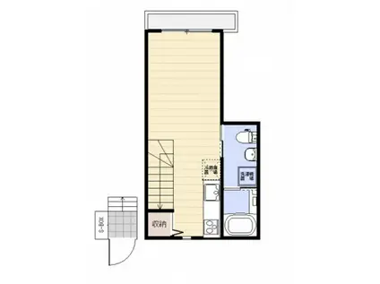 MAISON BLANCHE(ワンルーム/2階)の間取り写真