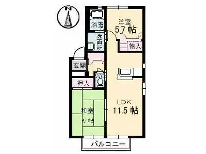 ベルエポック(2LDK/1階)の間取り写真