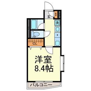 アメニティ覚王山(1K/1階)の間取り写真