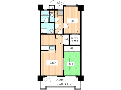 アンヴィエール新下関(2LDK/2階)の間取り写真