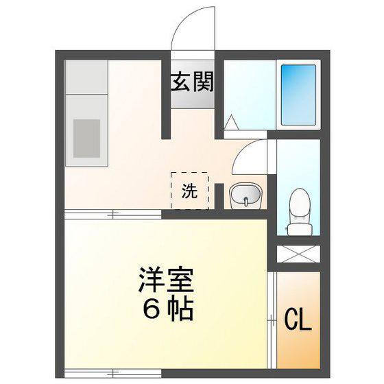 サニーライフ栗真 三重大学前 D(1DK/1階)の間取り写真