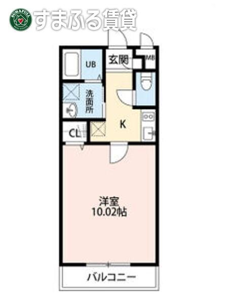 アンプルールリーブル正(1K/2階)の間取り写真
