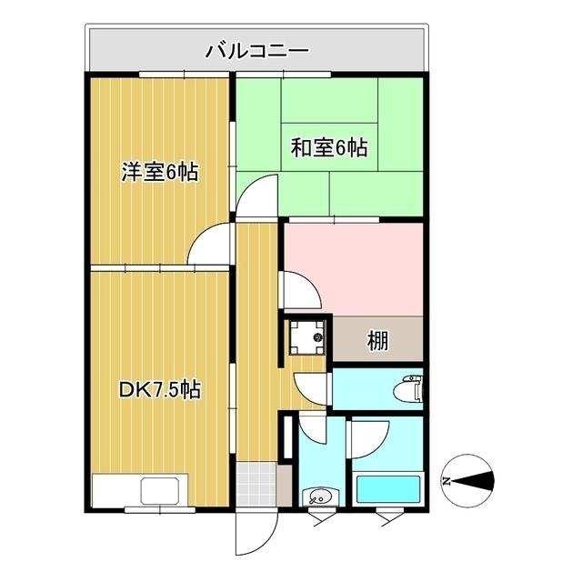 カレント国分寺パート2(2SDK/2階)の間取り写真