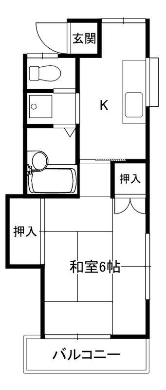 コーポ杉山(1K/1階)の間取り写真