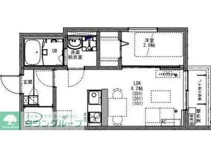 KEIAI RESIDENCE 南柏(1LDK/2階)の間取り写真
