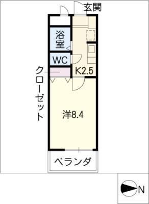エクセル植田西(1K/4階)の間取り写真