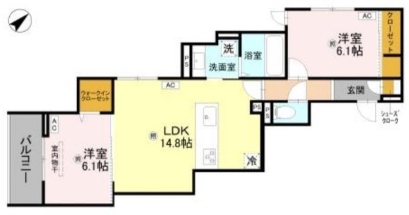 ラ メゾン ピック 中百舌鳥II(2LDK/3階)の間取り写真