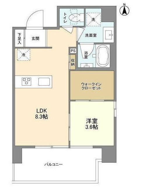 グランカーサ川口並木(1LDK/7階)の間取り写真