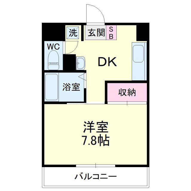 アベニュー山下(1K/4階)の間取り写真
