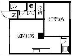 アースヴィレッジ神楽岡(1LDK/1階)の間取り写真