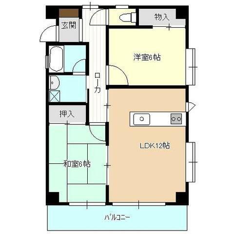 ポートテラス浦田(2LDK/2階)の間取り写真