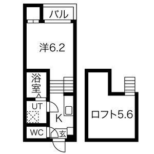 ショコラン(1K/2階)の間取り写真
