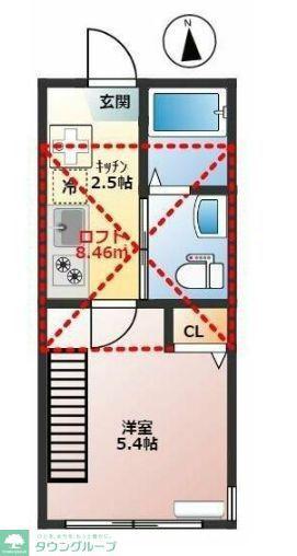 VILLA MARE(1K/1階)の間取り写真