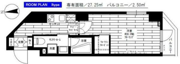 ステージグランデ清澄白河アジールコート(1K/1階)の間取り写真