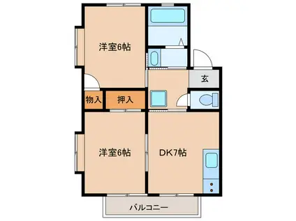 ALTBAU ARAI(2DK/2階)の間取り写真
