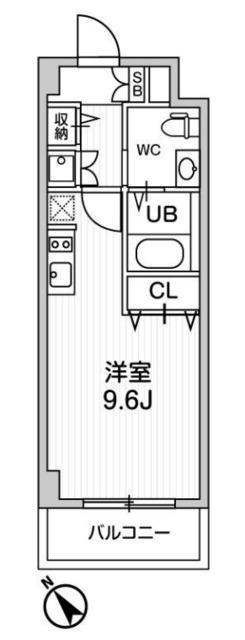 市川妙典レジデンス(1K/3階)の間取り写真