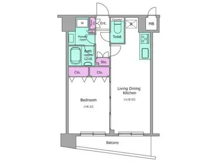 アーバネックス戸越銀座(1LDK/2階)の間取り写真