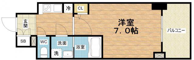 S-RESIDENCE福島ALOVITA(1K/3階)の間取り写真