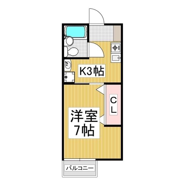 コーポサンシャイン(1K/2階)の間取り写真