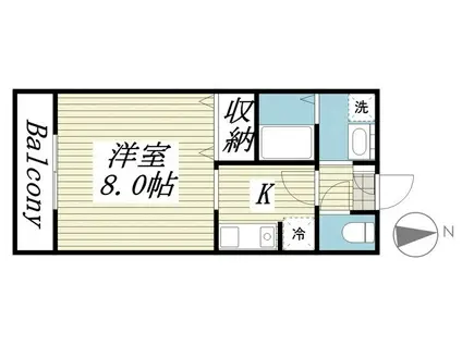 矢切クルーズ(1K/1階)の間取り写真