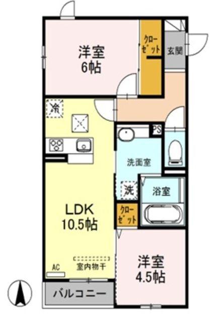 ARTENSIA(2LDK/1階)の間取り写真