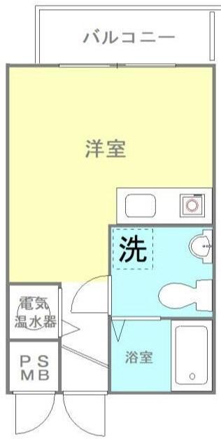 シャンボール川崎砂子(ワンルーム/5階)の間取り写真