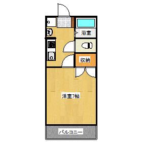 ツインズ土田B(1K/1階)の間取り写真