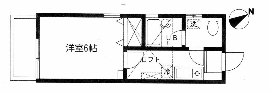 ミレナリオ元住吉(1K/1階)の間取り写真