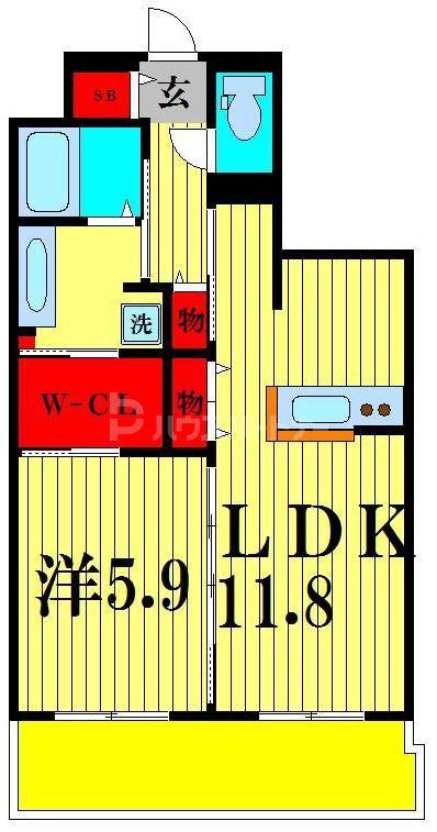 VESTA(1LDK/7階)の間取り写真