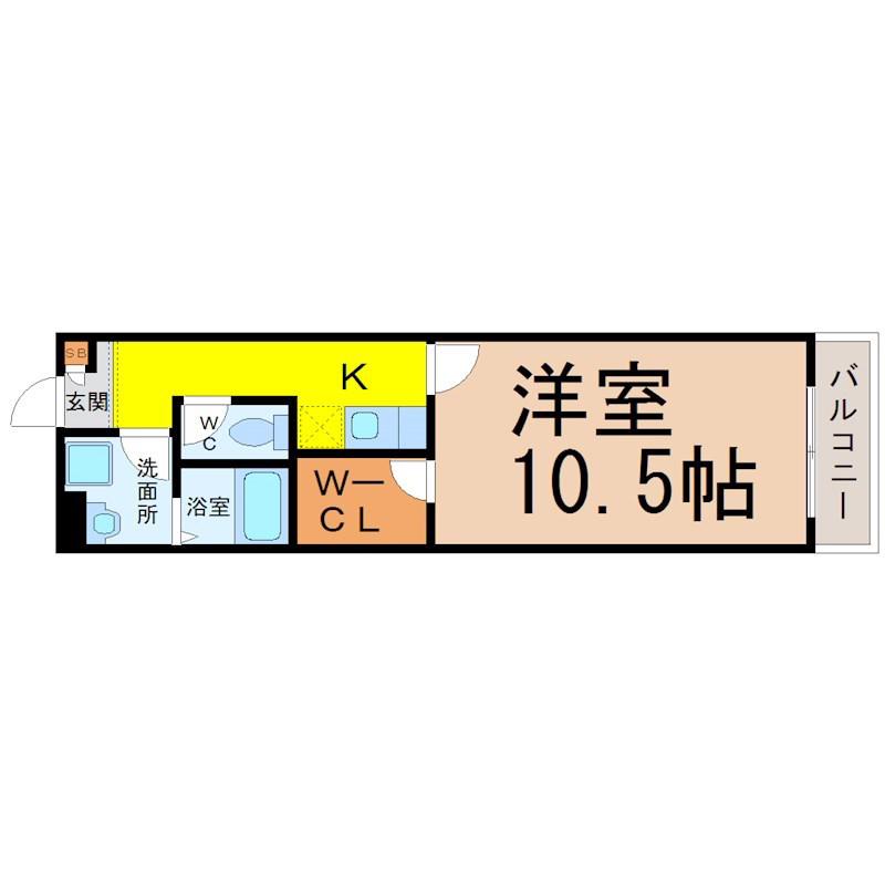 メイナンハイム(1K/2階)の間取り写真