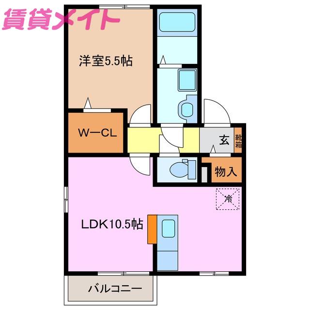 アメージング・フラッツA棟(1LDK/1階)の間取り写真