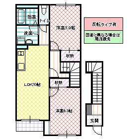 STADIA (2LDK/2階)の間取り写真