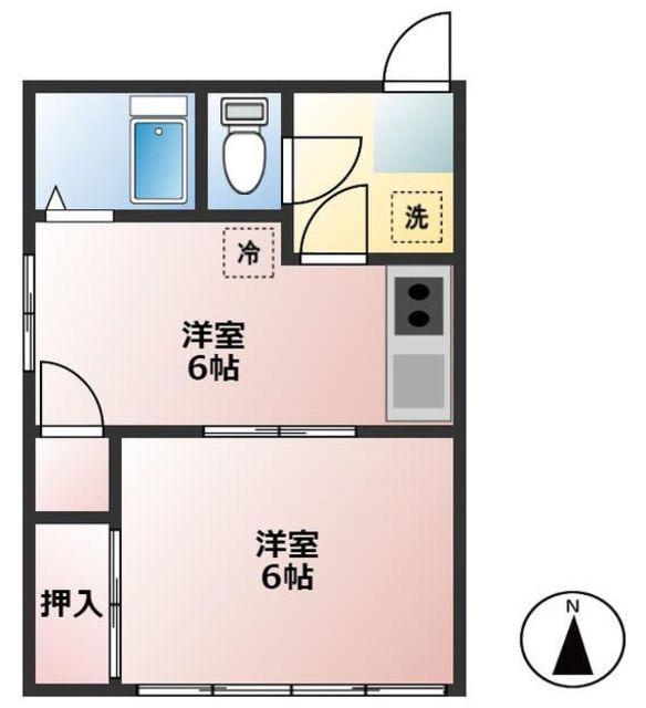 野方加茂ビル(1DK/4階)の間取り写真