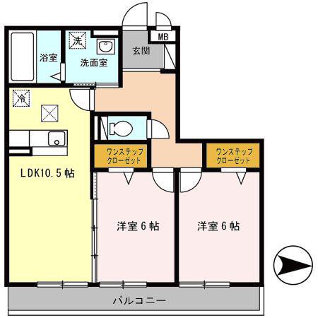 ティエラ(2LDK/1階)の間取り写真