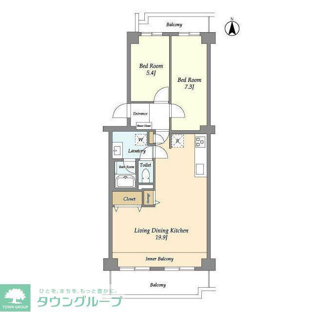 コンフォリア竹ノ塚イースト(2LDK/6階)の間取り写真