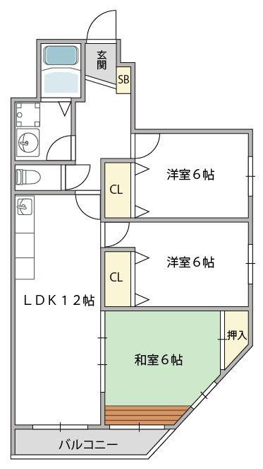 コンフォール長吉(3LDK/4階)の間取り写真