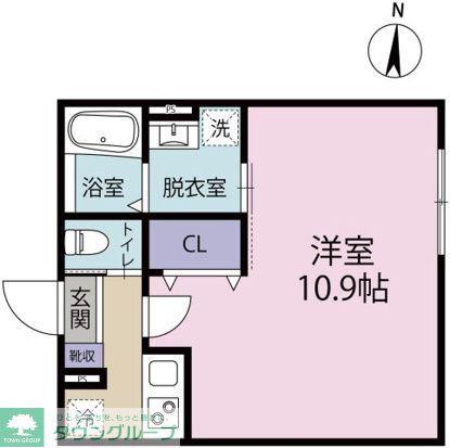 CORAL茅ヶ崎(1K/1階)の間取り写真