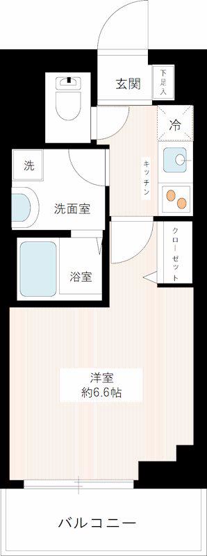 RISE NAKANOSHINBASHI(1K/2階)の間取り写真