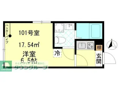 CELESTE KOGANE(1K/1階)の間取り写真