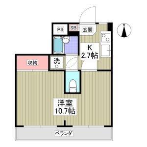 アルバスクエア(1K/4階)の間取り写真