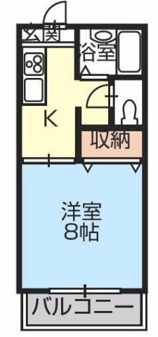 エスポワール(1K/2階)の間取り写真