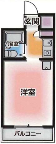プチドール北野(ワンルーム/3階)の間取り写真